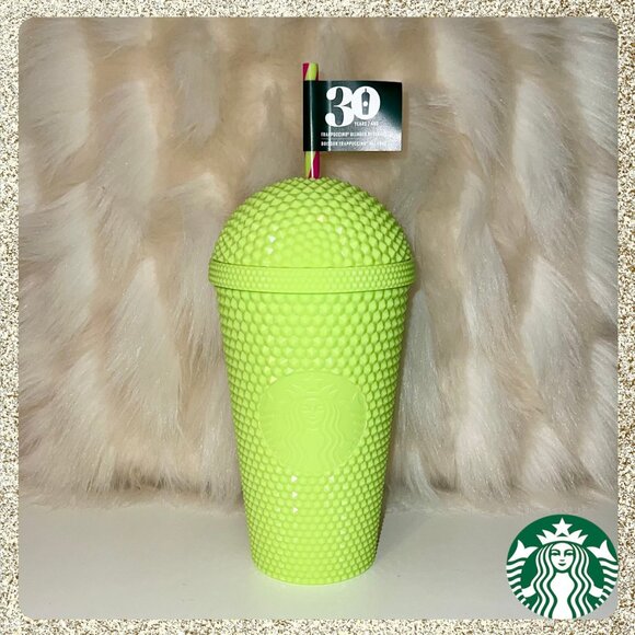🌞 2025 Starbucks Summer Lime Green Studded Grande Cold Cup Tumbler NWT - Picture 1 of 4